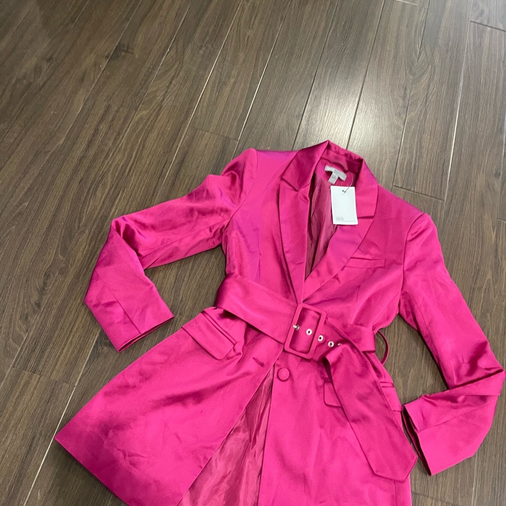 ASOS pink belted long blazer - Picture 5 of 8